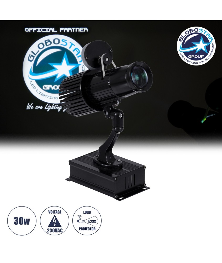 GloboStar® PROJECTOR 51176 LED Προτζέκτορας Διαφημιστικού Λογότυπου GloboStar Official Partner Εσωτερικού Χώρου - 30W AC 220-240V IP20 - Μ22.5 x Π8 x Υ28.5cm - 2 Χρόνια Εγγύηση